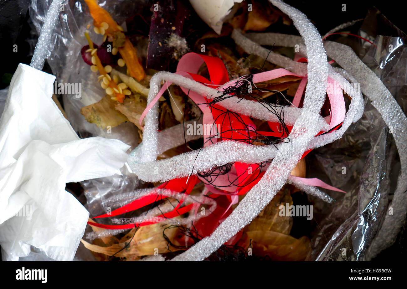 The food garbage texture and objects. Stock Photo