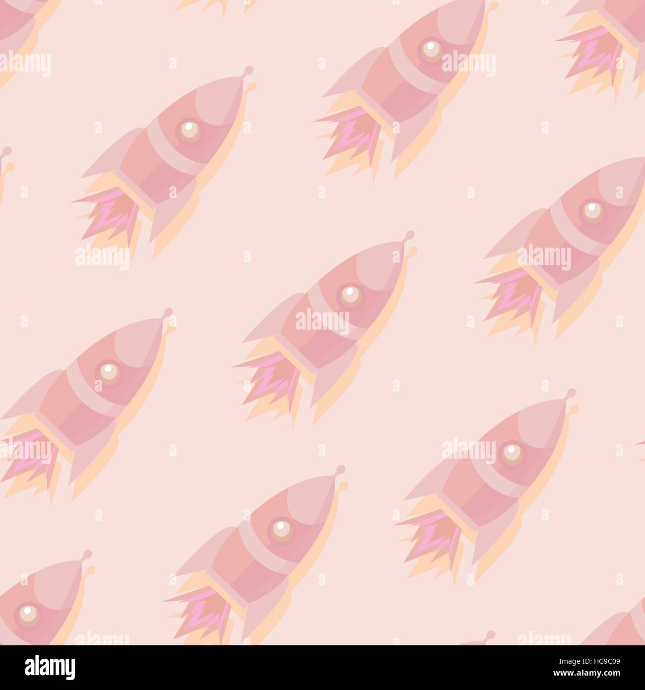 Cute and colorful space seamless pattern background with rockets Stock ...
