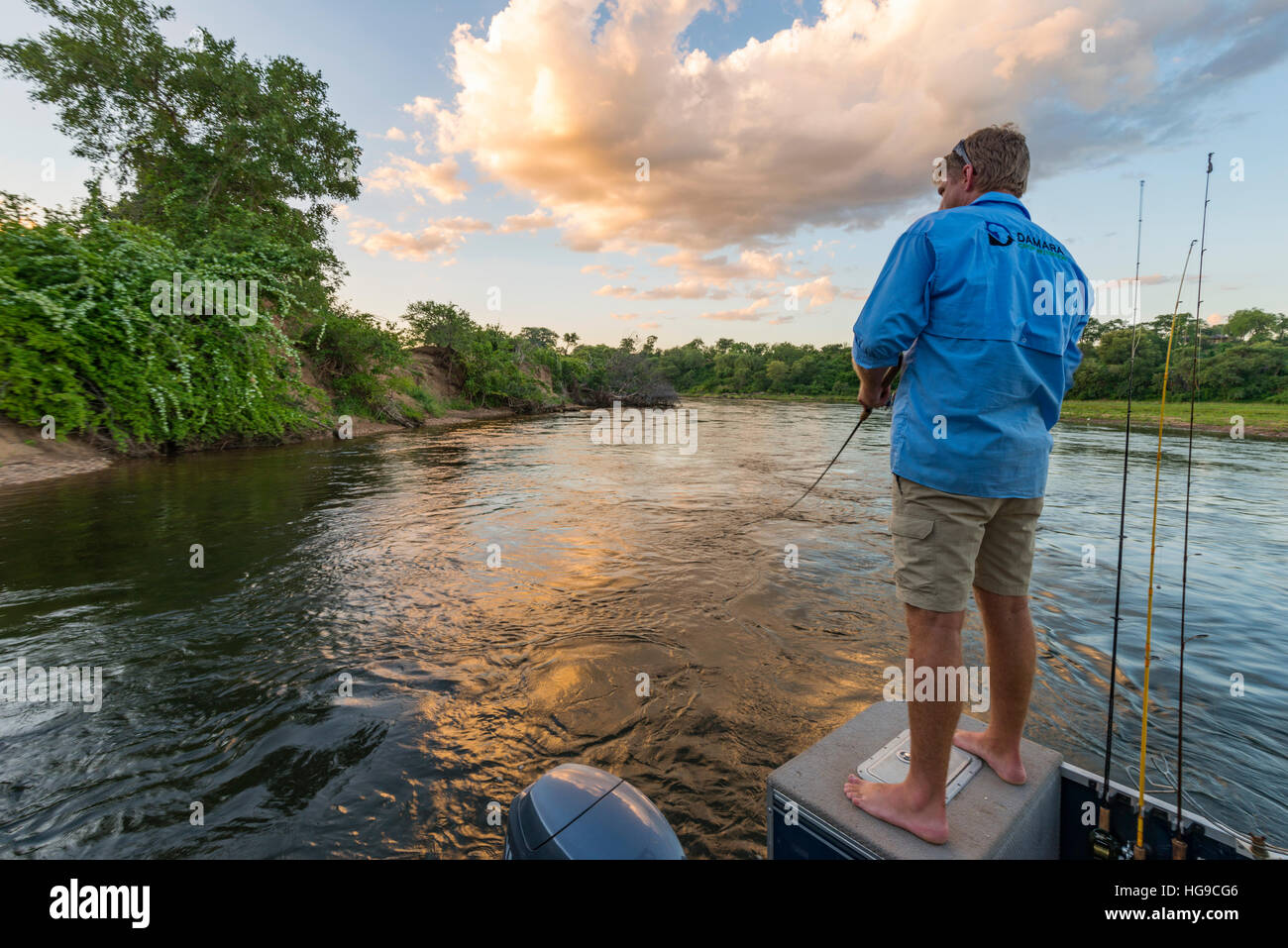 Fishing angling bream tiger Zambezi River Zimbabwe Stock Photo Alamy