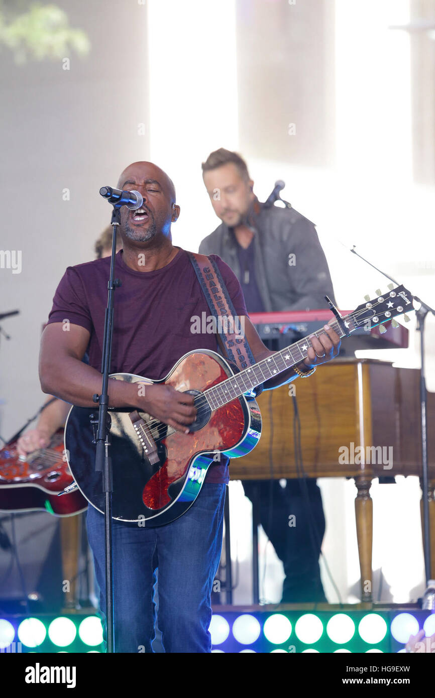 Darius Rucker performs on the Today Show during his 'Southern Style' Tour. Stock Photo