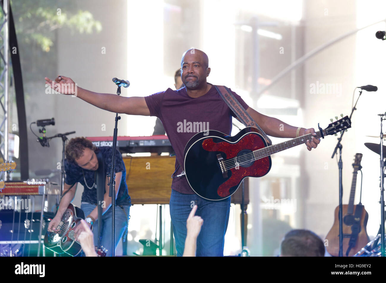 Darius Rucker performs on the Today Show during his 'Southern Style' Tour. Stock Photo