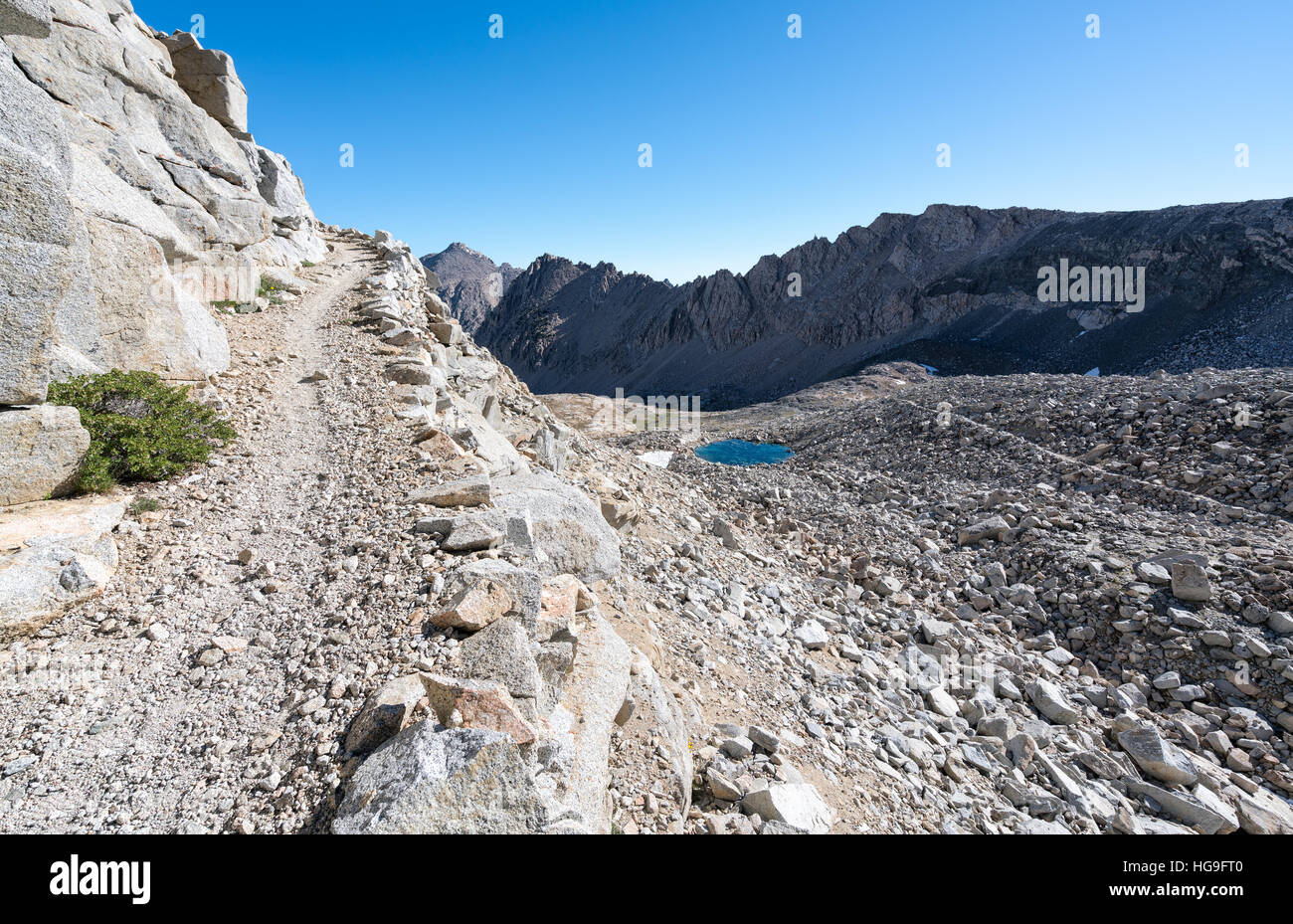 Ascending towards Forester Pass, Kings Canyon National Park, California, United States of America, North America Stock Photo