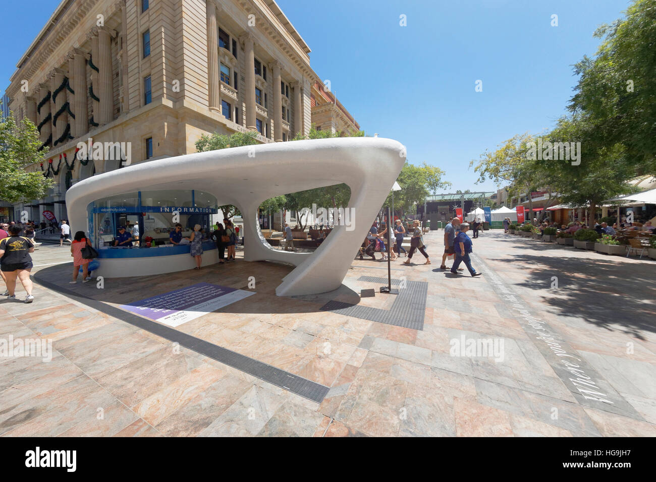 City information centre, Forrest Chase, Perth, Western Australia. Stock Photo
