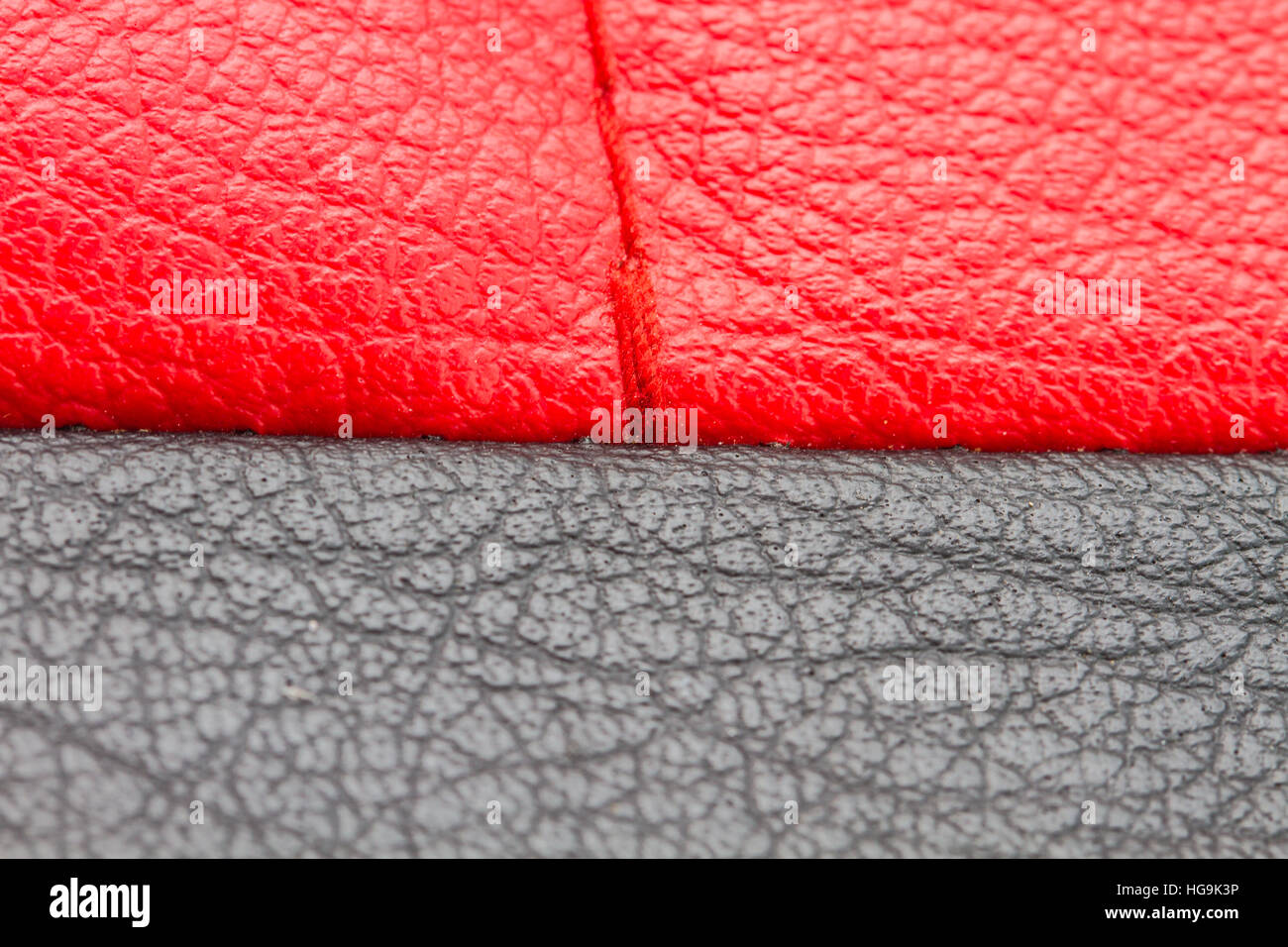 red and black natural leather, can be used as background Stock Photo