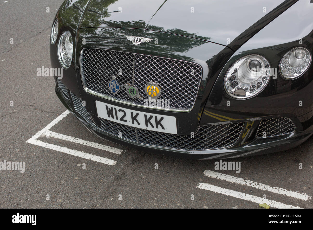 Front of a Bentley car  in a parking bay Stock Photo