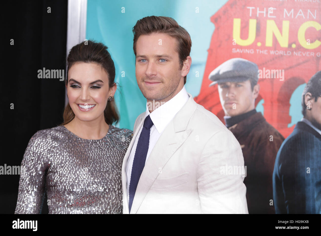 Armie Hammer and his wife Elizabeth Chambers arrive at The Man From U.N