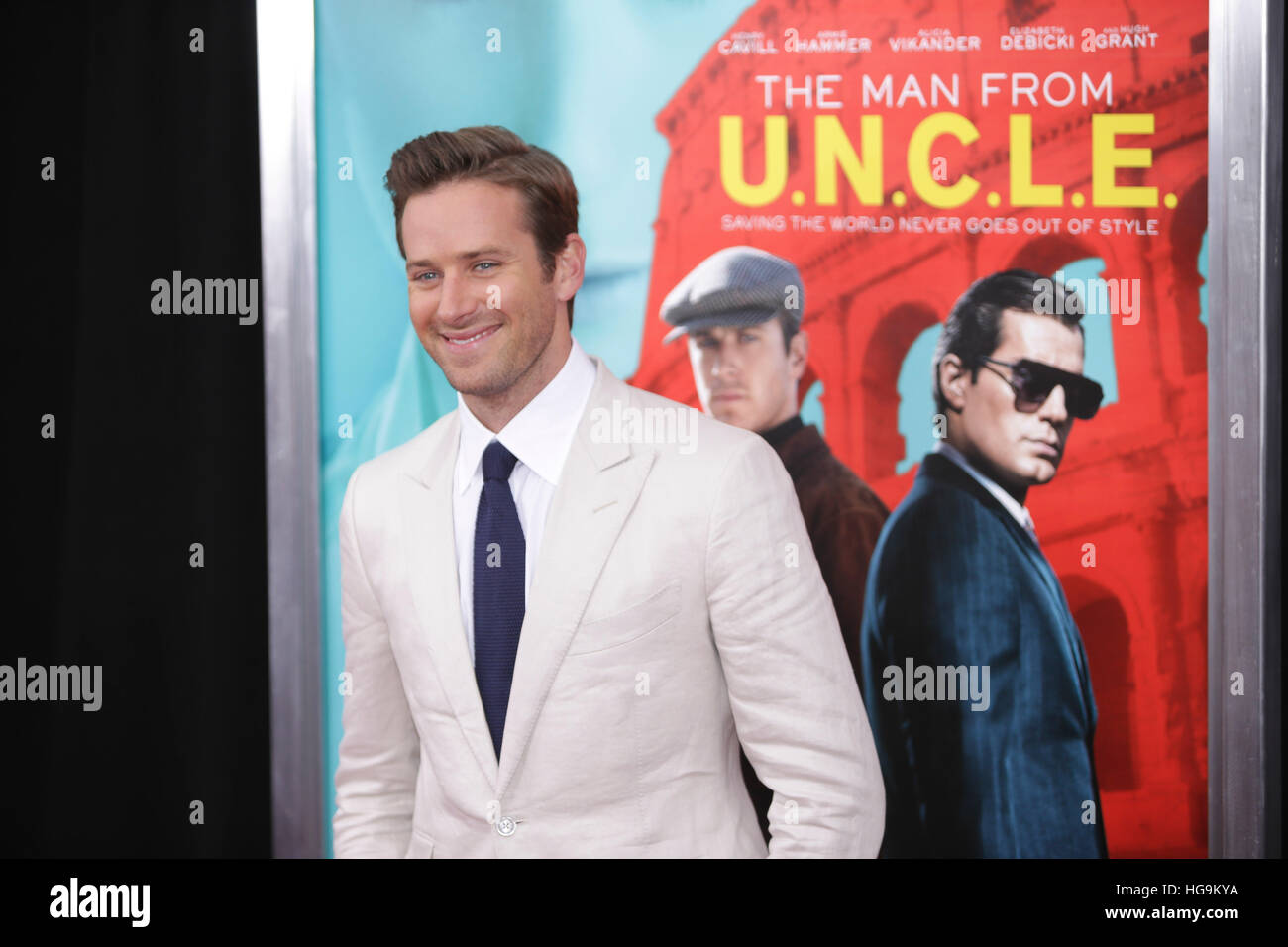 Armie Hammer arrives at The Man From U.N.C.L.E premiere at the Zigfield ...