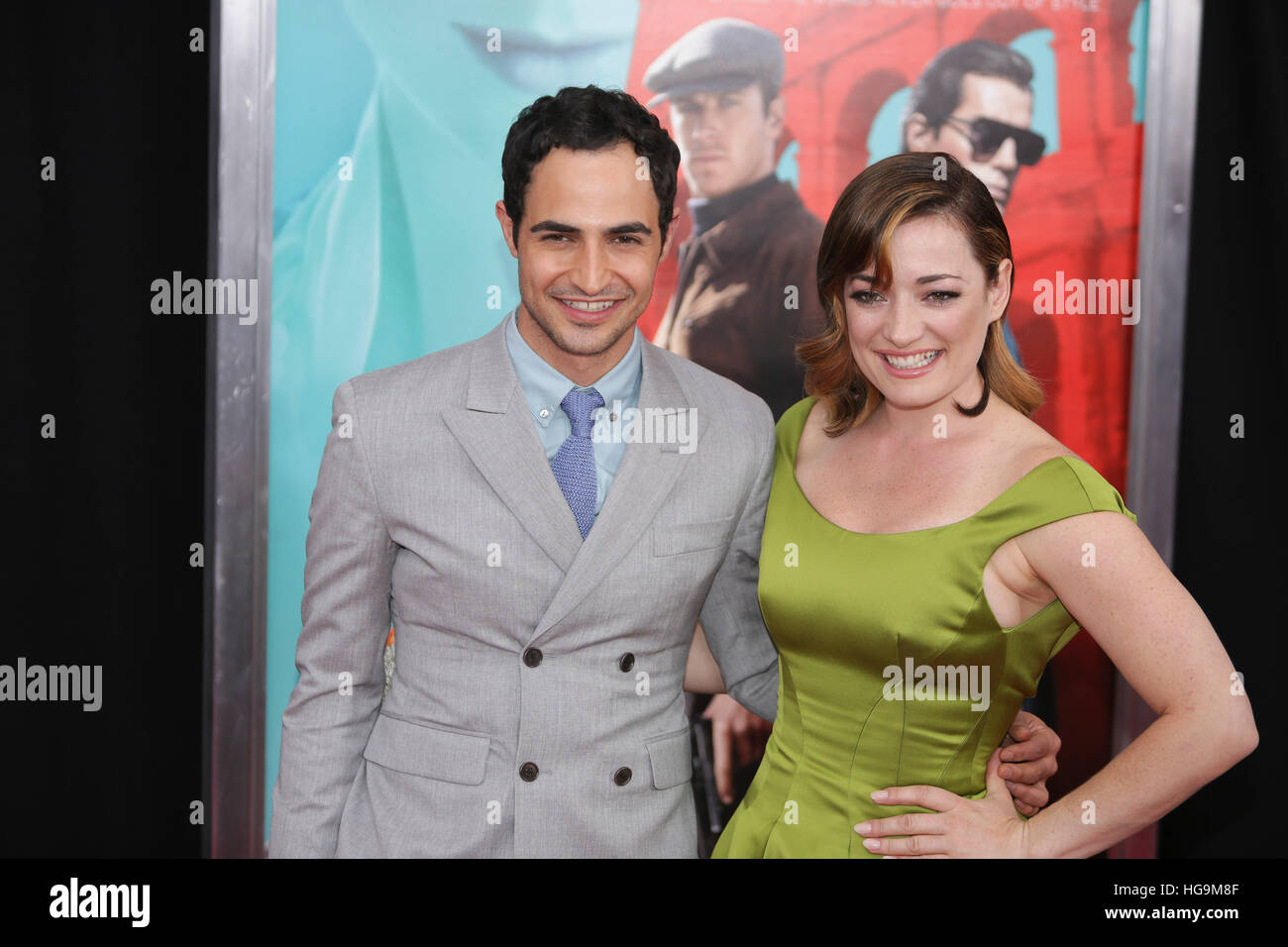 Laura Michelle Kelly, Zac Posen arrives at The Man From U.N.C.L.E premiere at the Zigfield Theater in NYC. Stock Photo