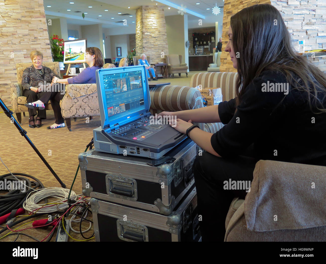 Location remote Television production, live video for broadcast from