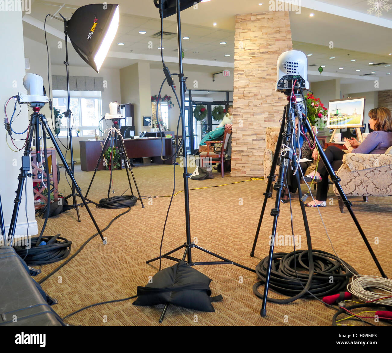 Location remote Television production, live video for broadcast from