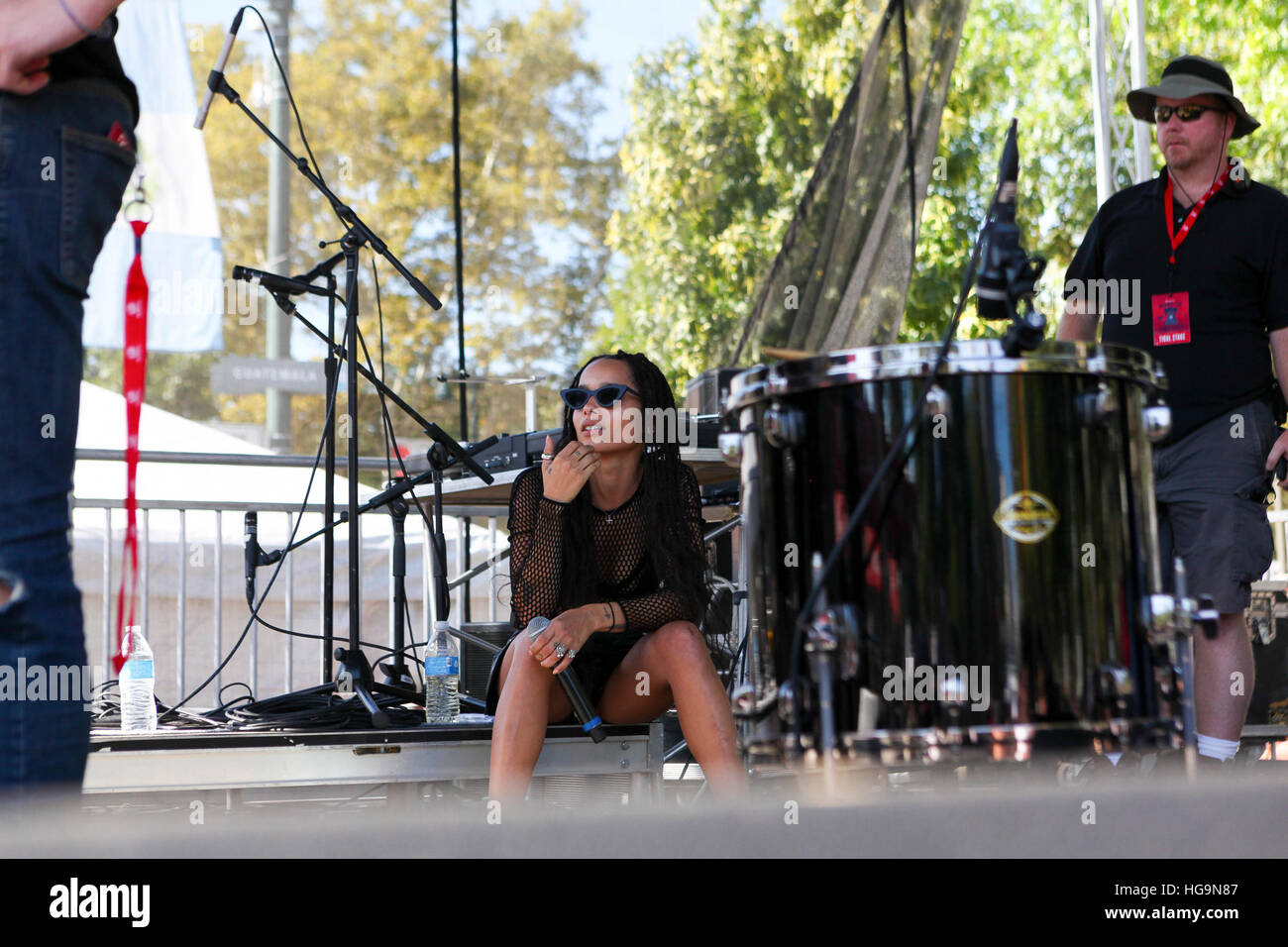 Zoe Kravitz and Lolawolf perform at Day Two of the Budweiser Made In America Festival Stock Photo