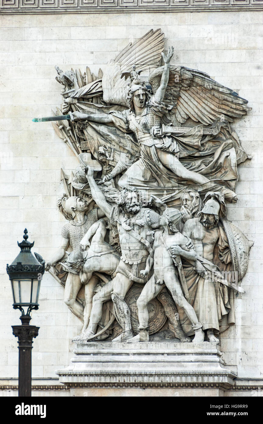 Arc de Triomphe, high-relief Depart of the Volunteers, Paris, France. Stock Photo