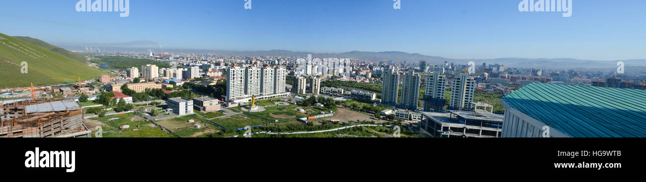 The panoramic view of Mongol capital, Ulaanbaatar Stock Photo