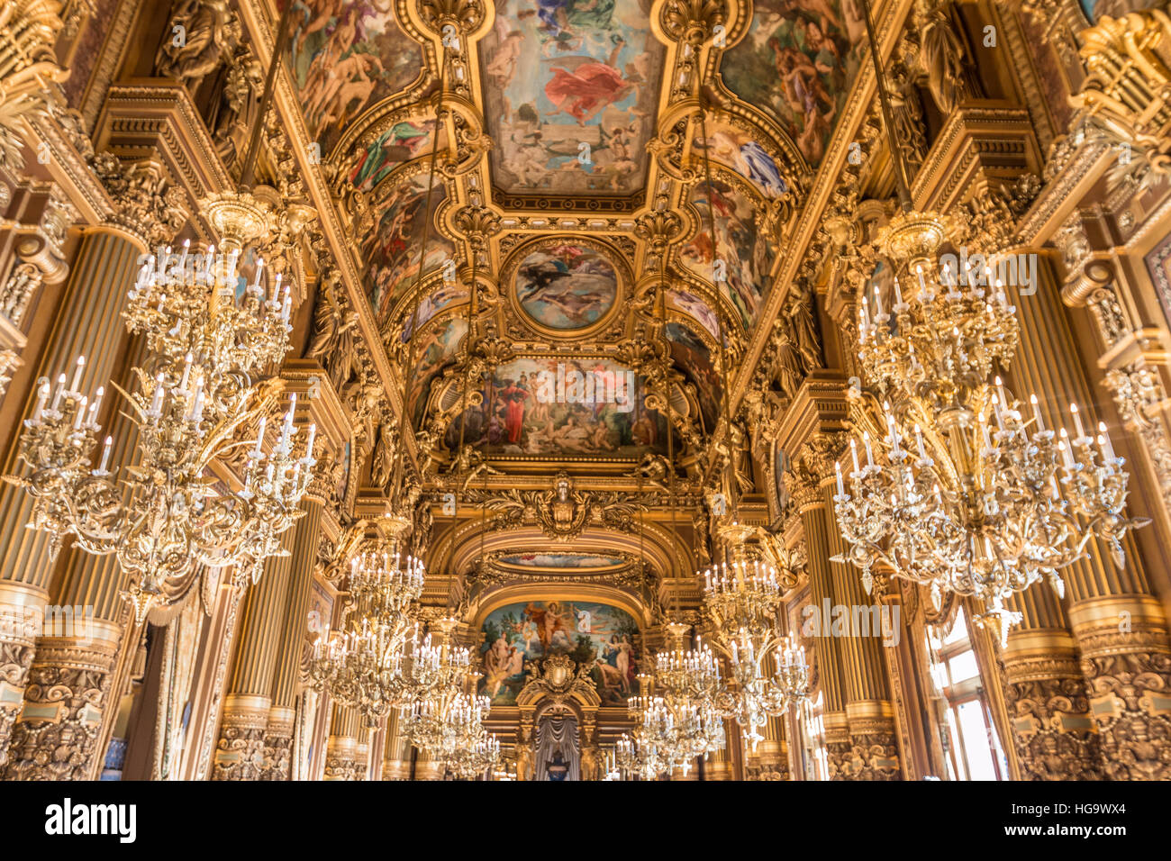 Nice interior of Paris Opera Building Stock Photo