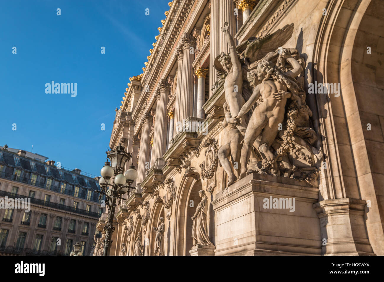 Statues outside Paris Opera Stock Photo