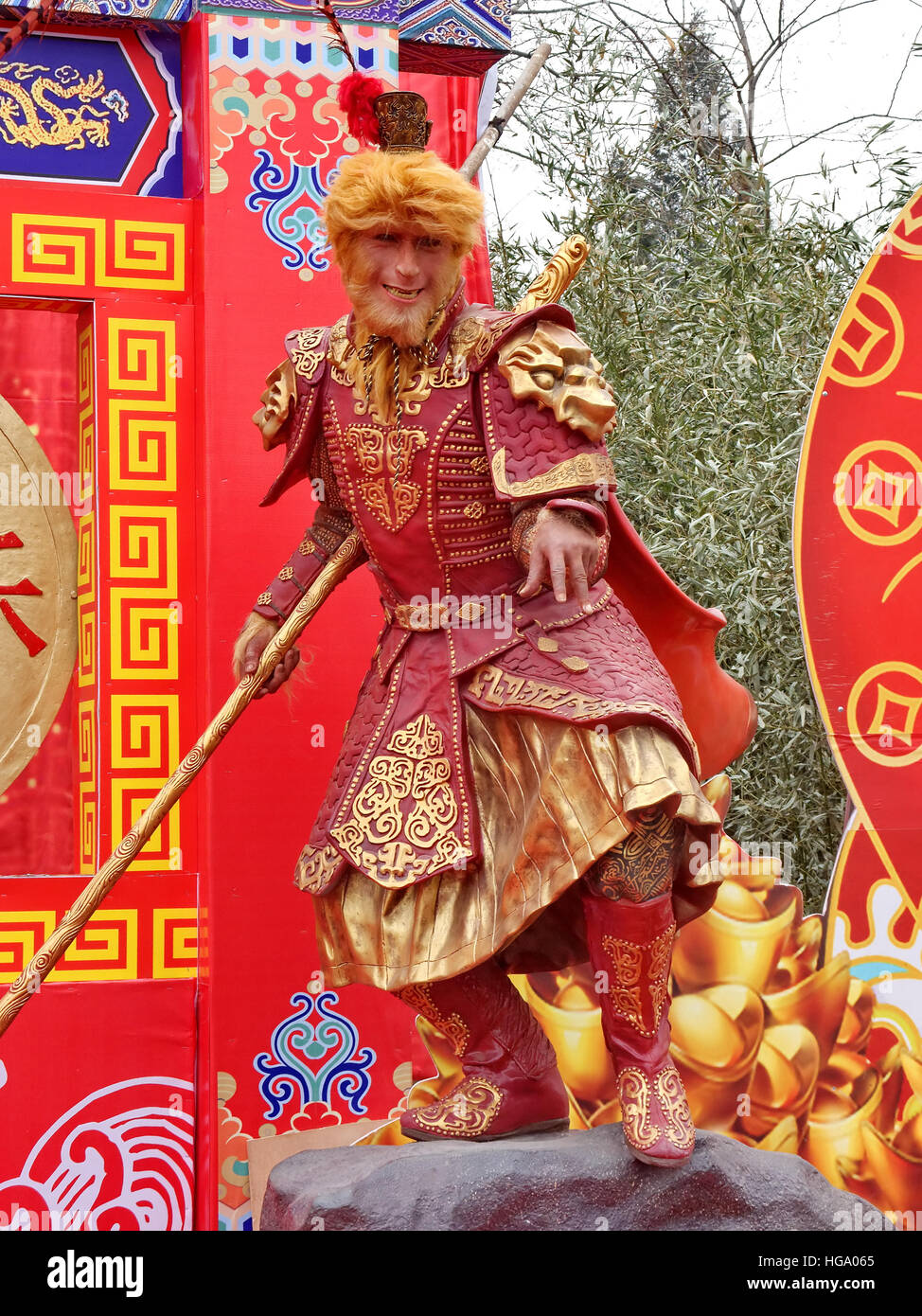 chinese new year monkey dance