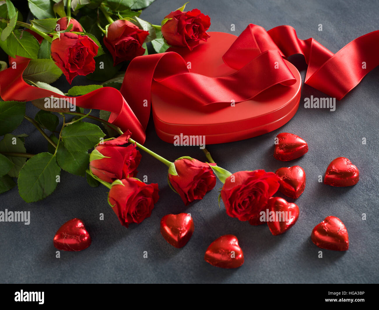 Hearts With Arrows And Ribbons And Roses