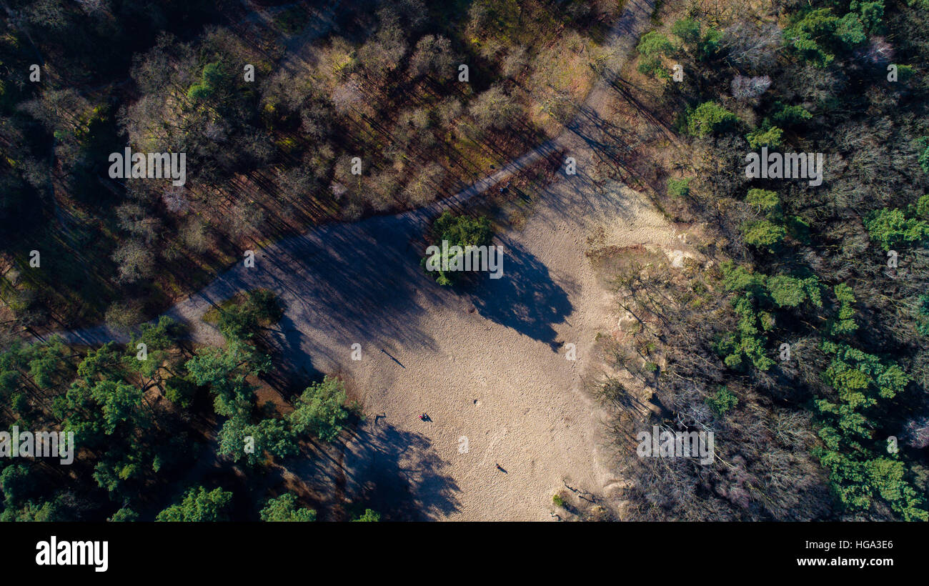 Loonse and Drunense Dunes shot from above by DJI phantom 4 pro Stock Photo