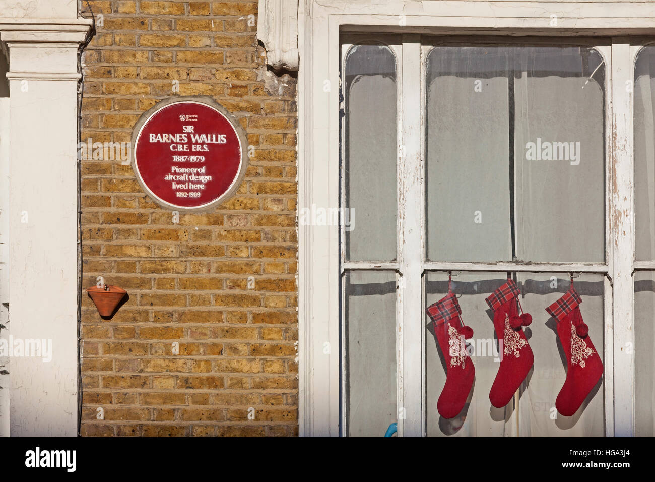 London, New Cross    The house in New Cross Road where Sir Barnes Wallis spent his early years Stock Photo