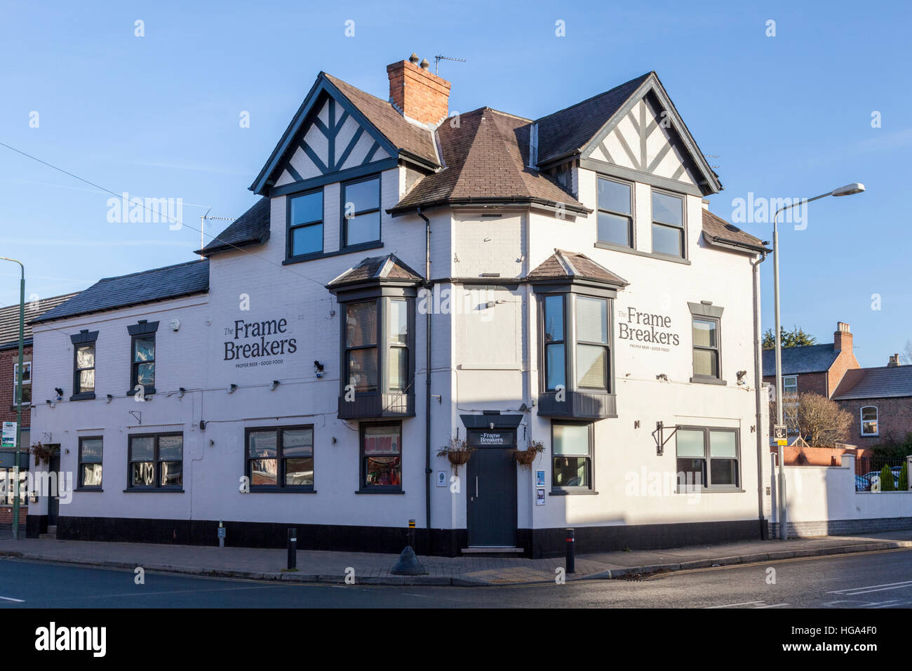The Frame Breakers pub, in the village of Ruddington, Nottinghamshire