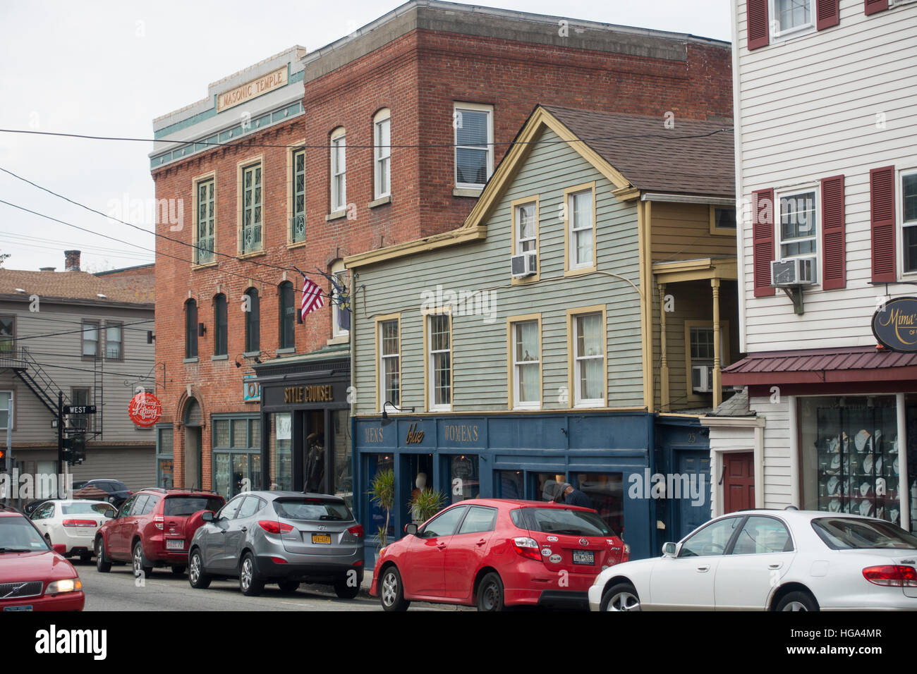 main street shops Warwick New York Stock Photo Alamy