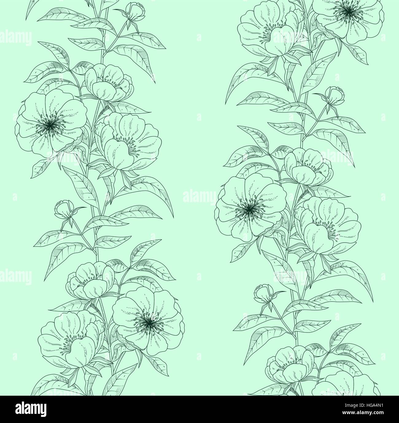 Floral seamless pattern with peonies. Stock Vector