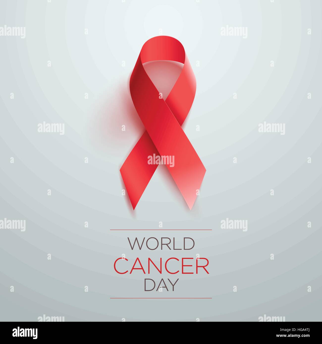 World Cancer Day Awareness Ribbon. Vector illustration. Stock Vector