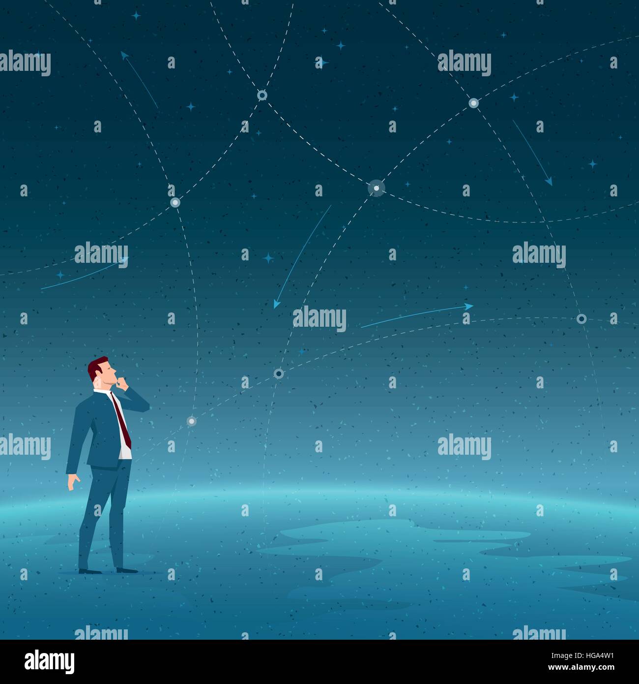 Business concept vector illustration. Global networking, connection, web concept. Elements are layered separately in vector file. Stock Vector