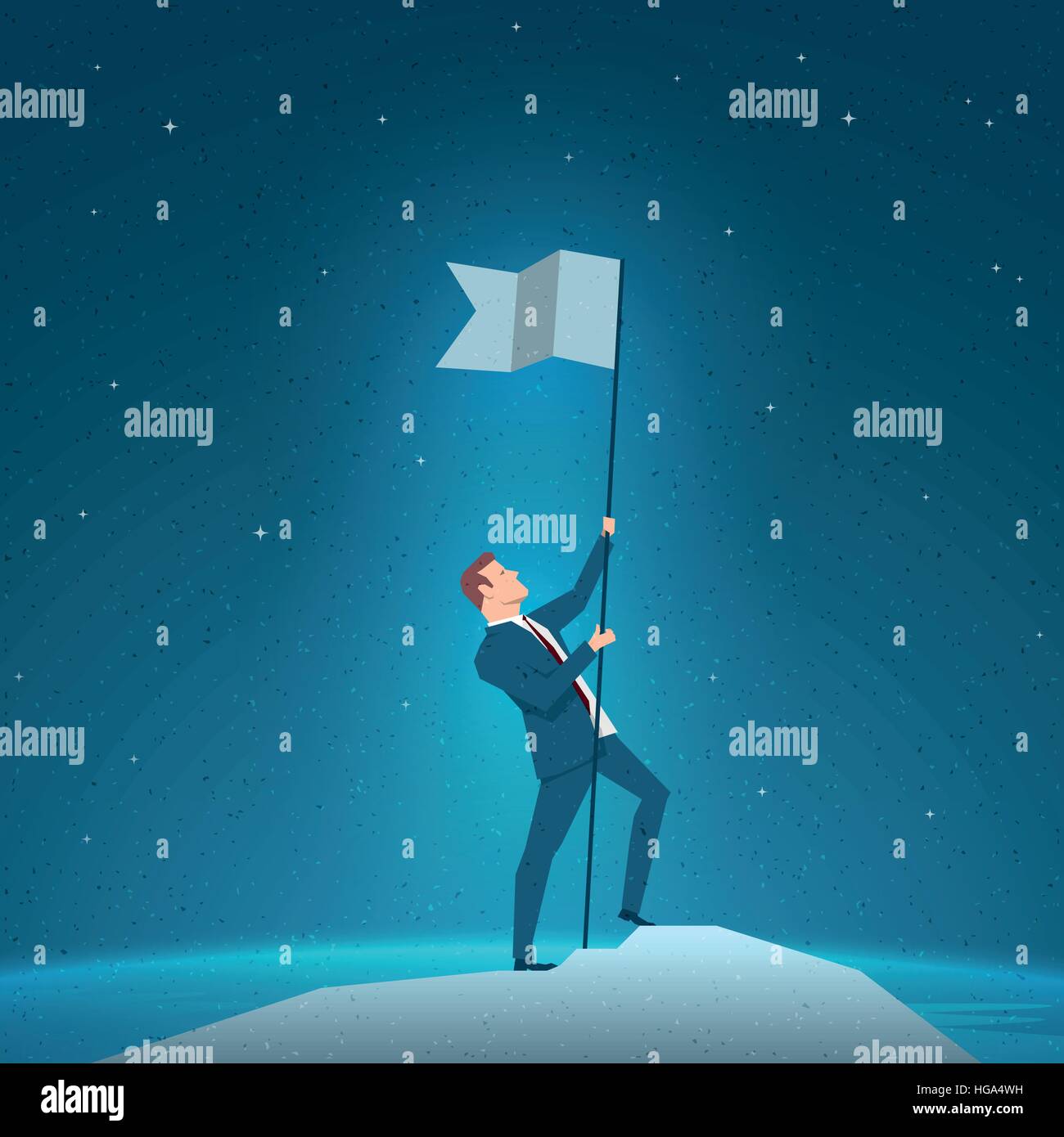 Business concept vector illustration. Success, winning, leadership concept. Elements are layered separately in vector file. Stock Vector
