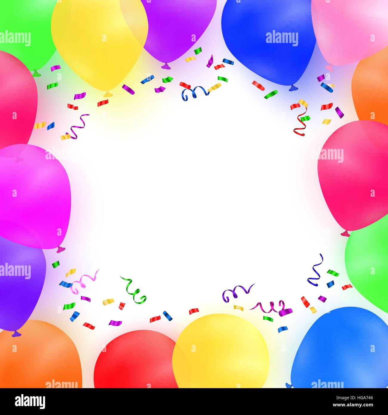 Celebrating background with colorful balloons and confetti Stock Vector ...