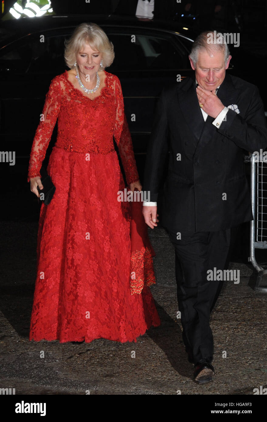 Members of the Royal family attend the annual Royal Variety Performance at the Hammersmith Apollo  Featuring: Camilla, Duchess of Cornwall, Prince Charles Where: London, United Kingdom When: 06 Dec 2016 Stock Photo