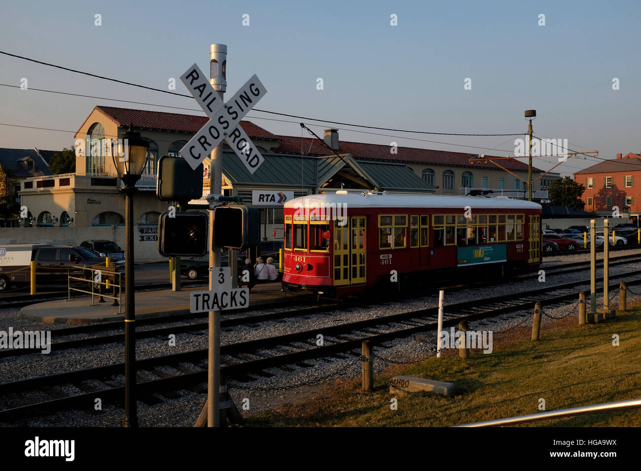 NEW ORLEANS, LA A streetcar stops at the Dumaine Street station in the