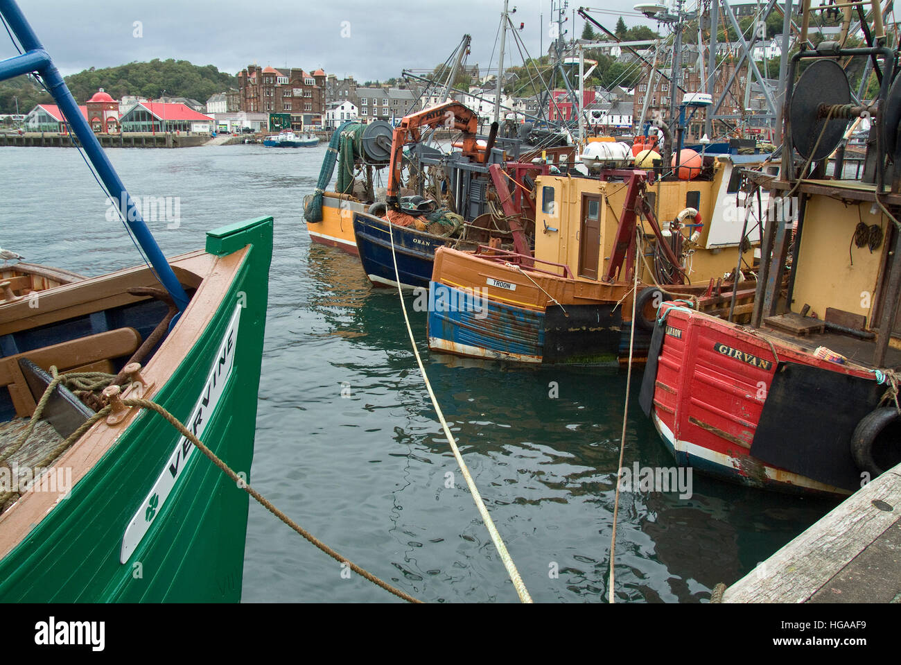 Fishing boats in dock at Oban, Scotland UK Stock Photo Alamy