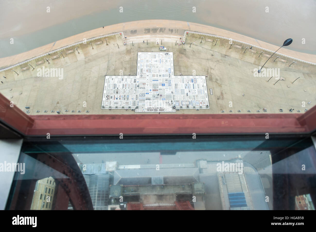 The Blackpool Comedy Carpet as viewed from the top of the Blackpool Tower, Lancashire, United Kingdom. Stock Photo