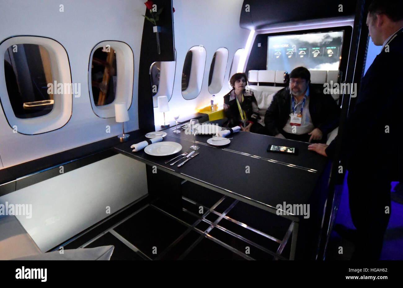 Las Vegas, Nevada, USA. 6th Jan, 2017. United Air concept 1st class ...