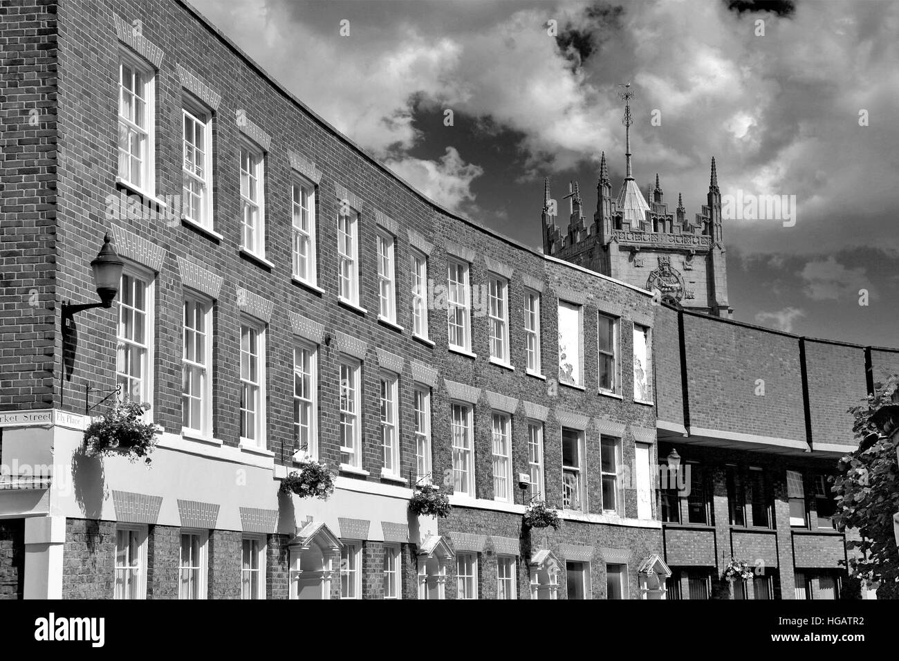 The Cresent Buildings, Wisbech town, Cambridgeshire, England, UK Stock Photo