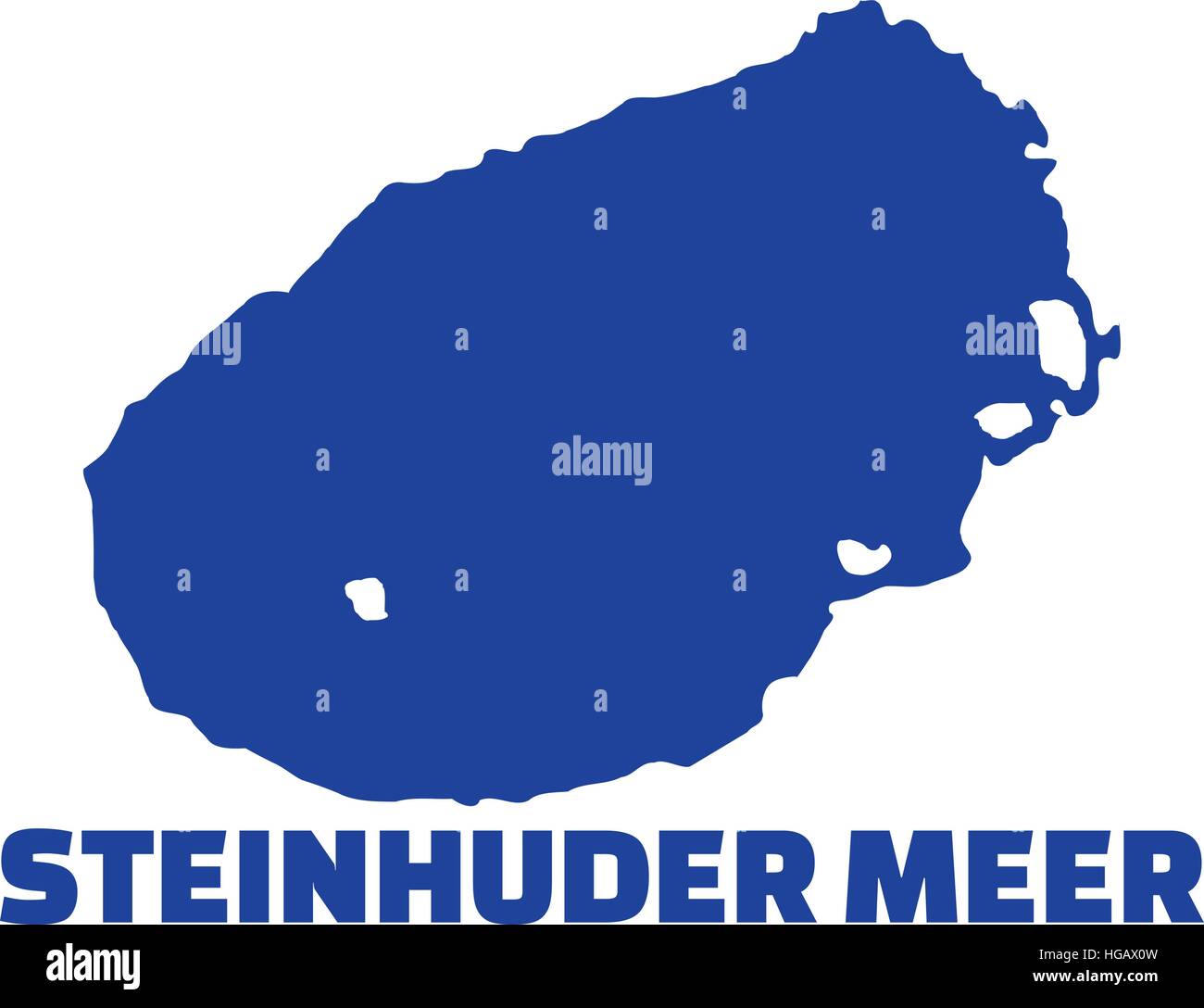 Lake Steinhude silhouette with name Stock Vector