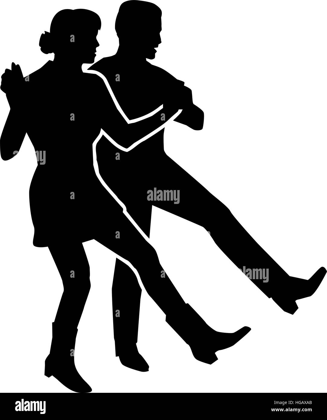 Line dancing couple Stock Vector