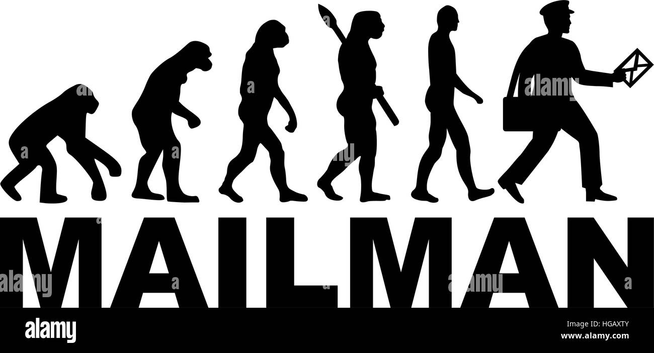 Evolution Mailman Stock Vector