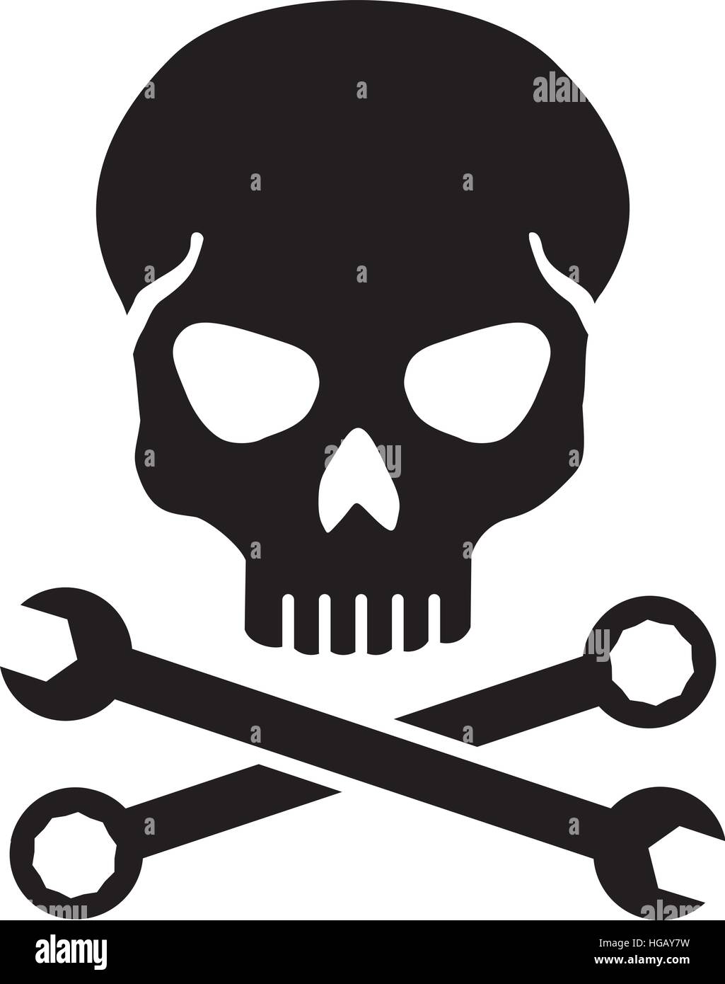 Crossed Wrench with skull Stock Vector Image & Art - Alamy