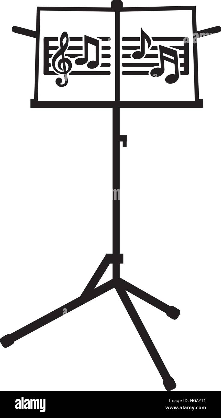 Music stand with notes and clef Stock Vector Image & Art Alamy