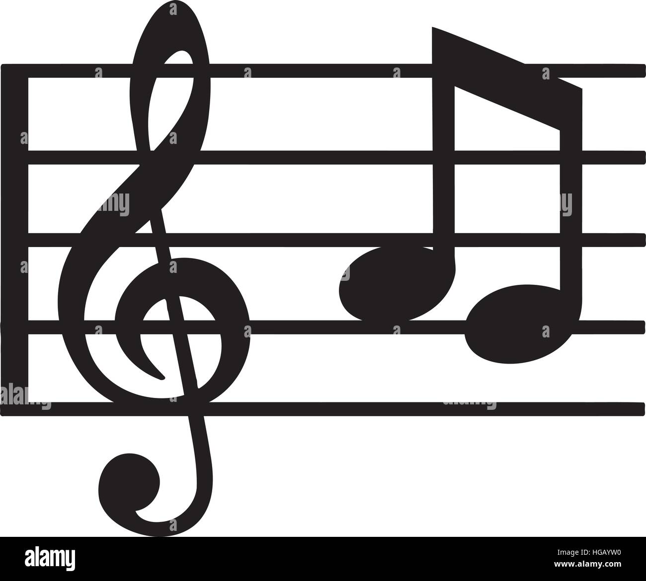 Music line with note and clef Stock Vector Image & Art - Alamy