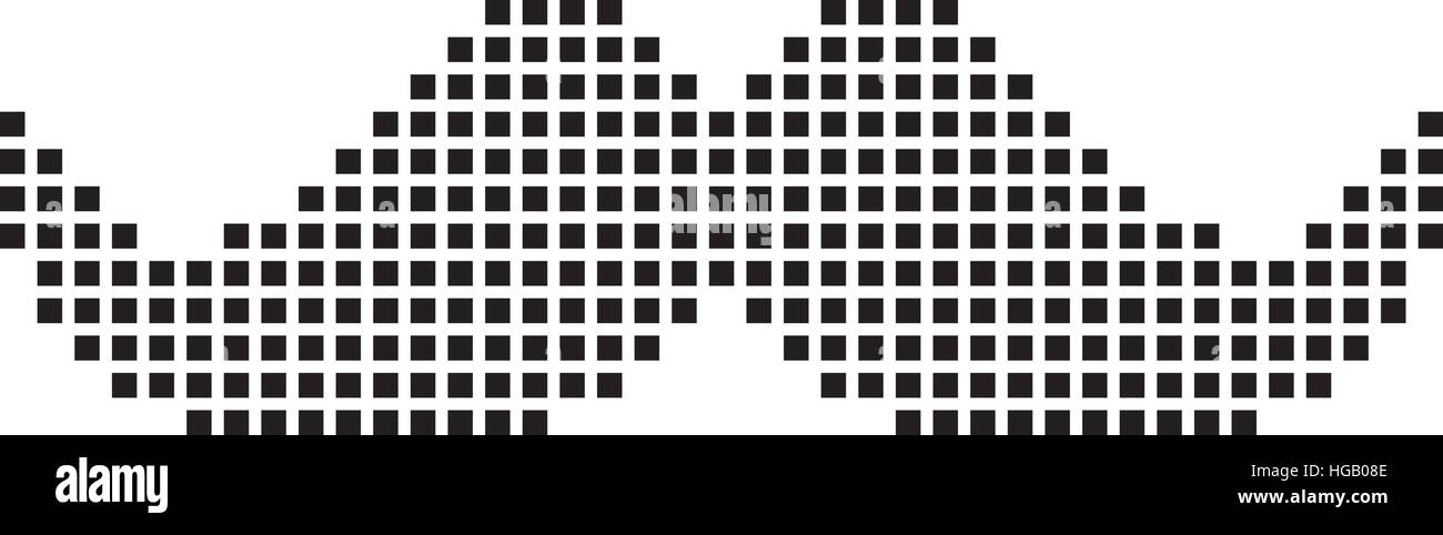 Mustache composed of pixel Stock Vector