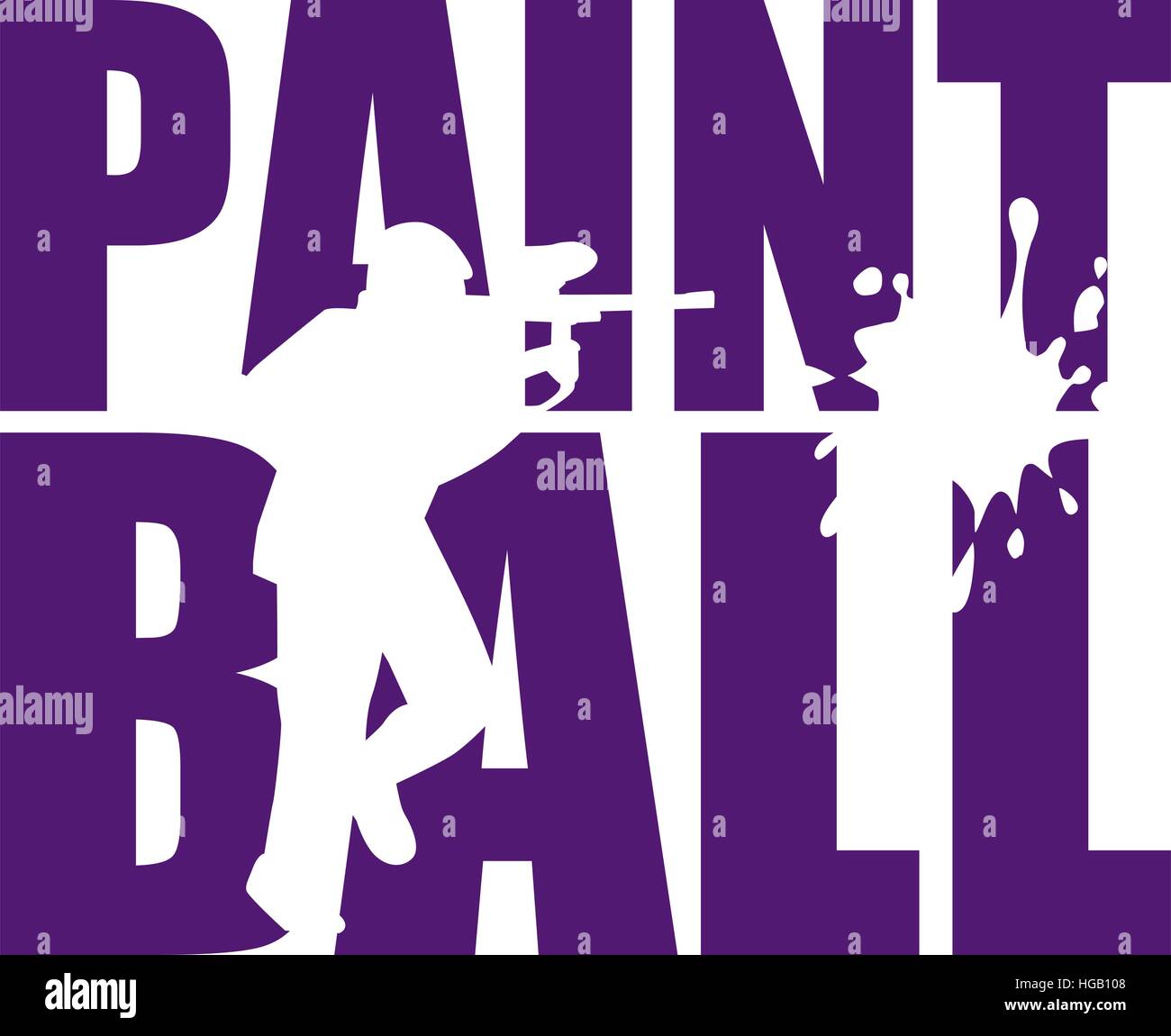 Paintball word with silhouette cutout Stock Vector Image & Art Alamy
