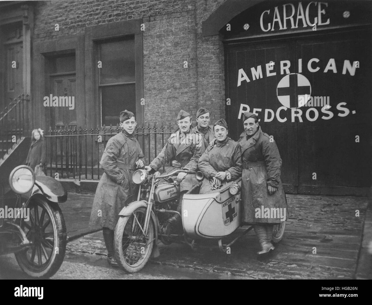 American Red Cross unit in Great Britain. Stock Photo
