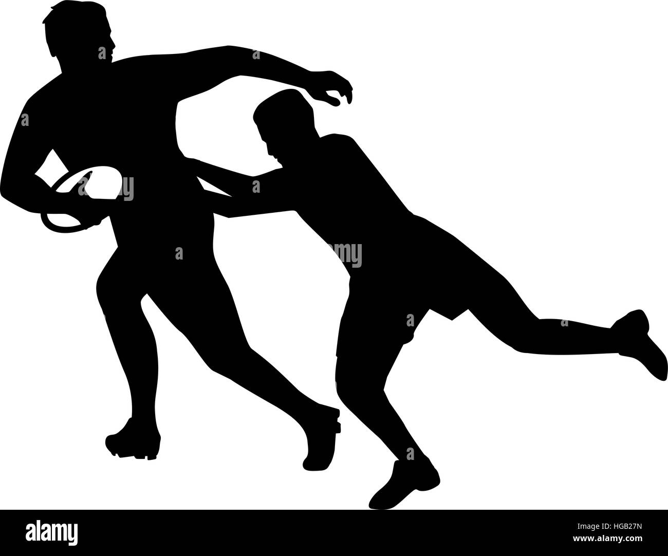 Two rugby player Stock Vector