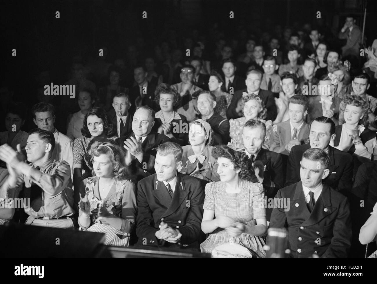 Audience at Merchant Marine Theature in New York, New York, 1944. Stock Photo