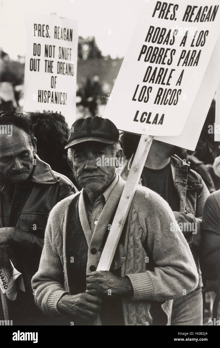 An elderly man in the Solidarity Day march in Washington D.C. Stock Photo