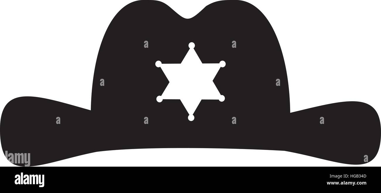 Sheriff hat with star icon Stock Vector