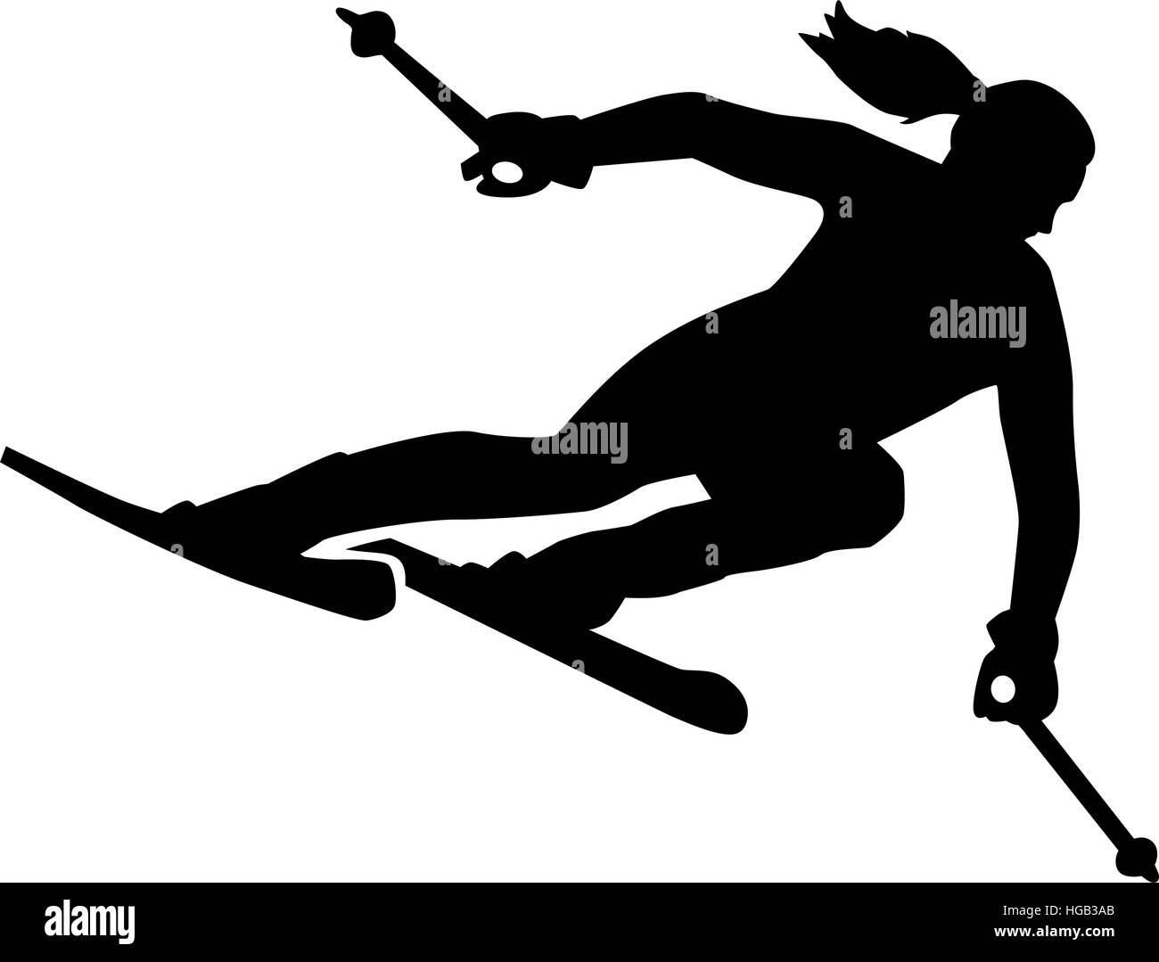 Silhouette skier Stock Vector Images Alamy